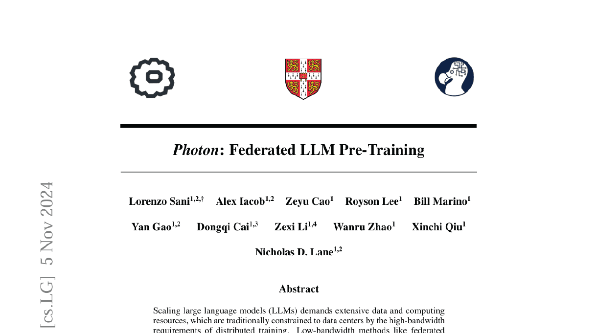 Photon: Federated LLM Pre-Training